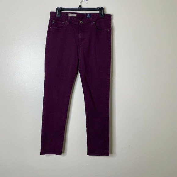 ANTHRO AG ADRIANO GOLDSCHMIED The Stevie Ankle Slim Straight Jeans Size 30R Plum - Picture 2 of 6